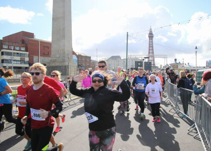 Blackpool Music Run Promenade Participants - Tower, War Memorial and Cenotaph View