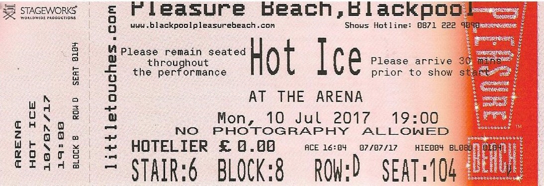 Hot Ice Ticket Blackpool Pleasure Beach Arena